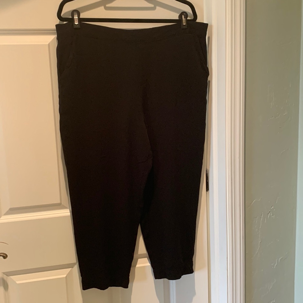 Jessica Simpson black capris w back elastic waist size XXL front pockets